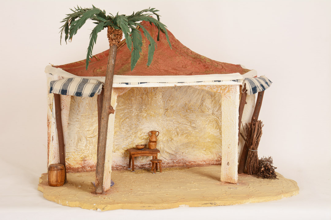 Capanna araba in legno, gesso e tessuto cm 50x30  h 35 MOR4182077