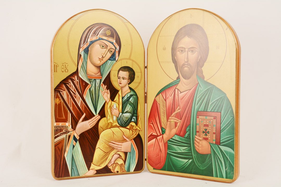 Dittico Madonna con Bambino-Cristo cm 36x33