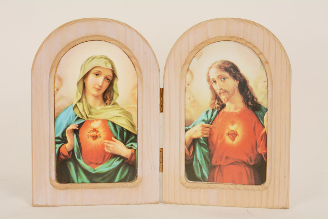 Dittico S. Cuore di Gesù-Maria cm 23x17