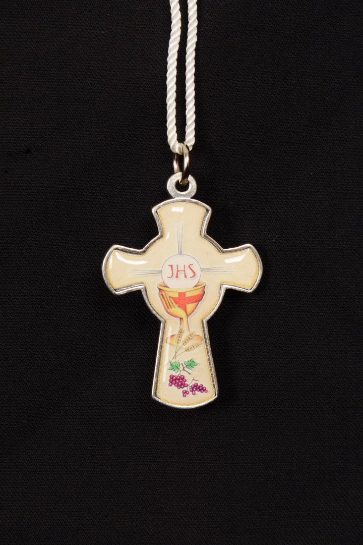 Croce metallo con simboli eucaristici