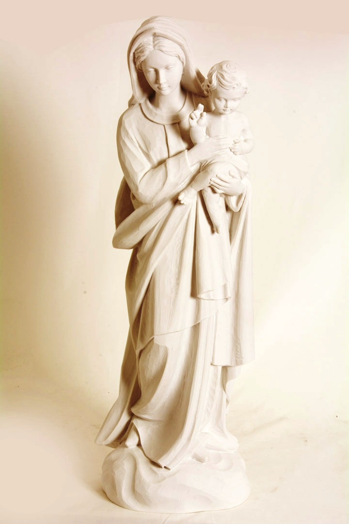 Statua Madonna con Bambino in Polvere di Marmo cm 60 DEC405-60