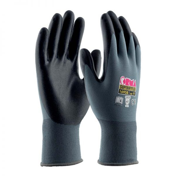 Guanti Da Lavoro In Nylon Con PU | 12 Paia | Antiscivolo E Antitaglio | Taglia M/8 | Per Edilizia E Industria - Foto 5