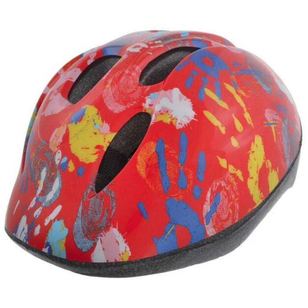 Caschetto bici per bambini hand print orange red Bellelli