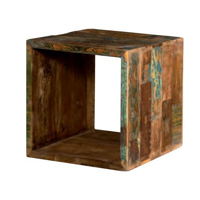 Farm + - Cubo componibile portaoggetti in legno massello riciclato, colore  naturale invecchiato in stile vintage, dimensione: cm 40 x 36 x 40 h