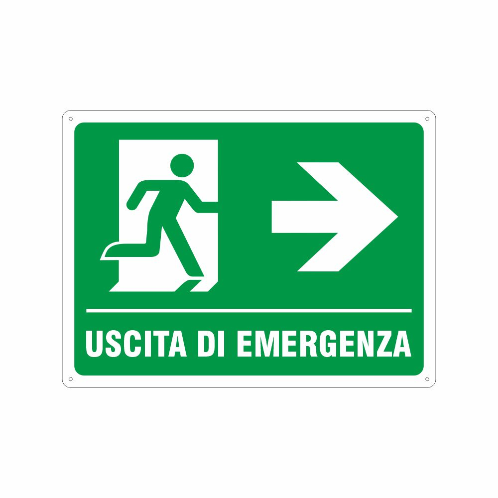 Centro Sill Shop - Cartello Uscita di emergenza a destra ISO 7010