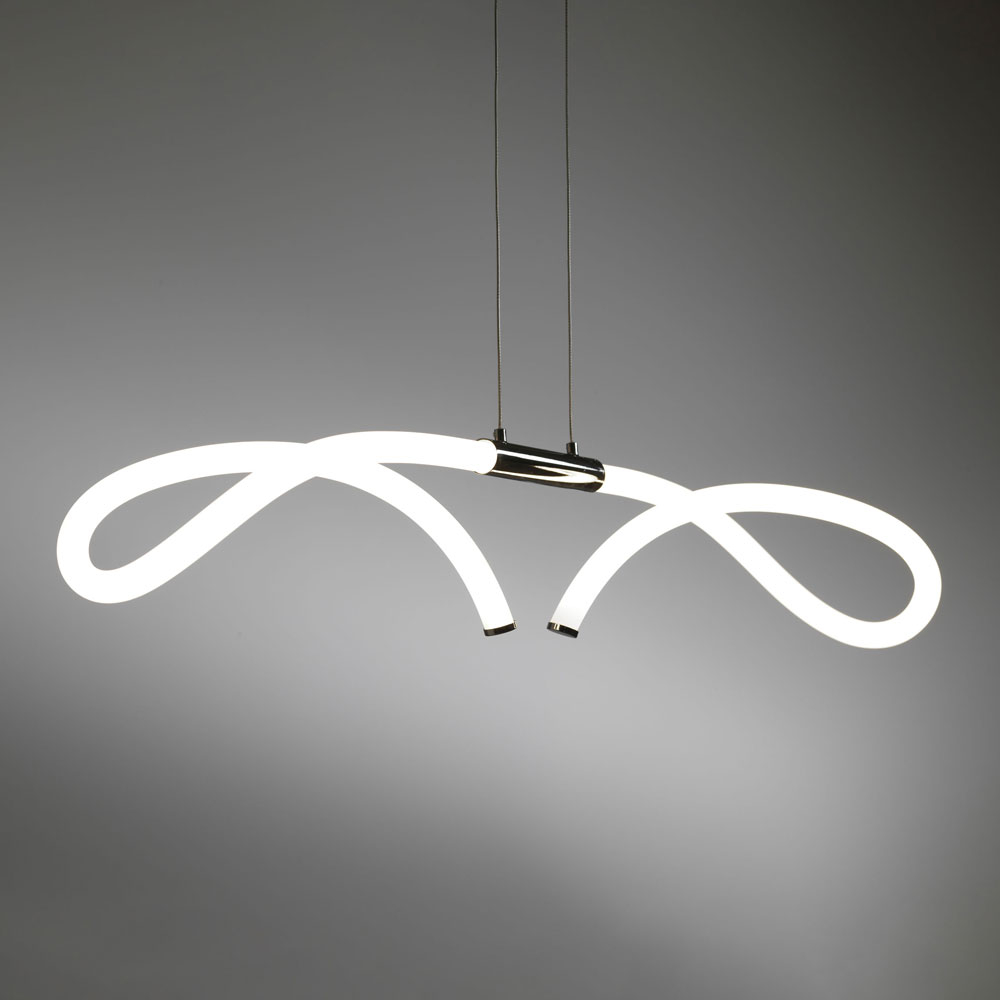 LIGHT LINE SOSPENSIONE BIANCO+CROMO 30W 3000K DIMMERABILE