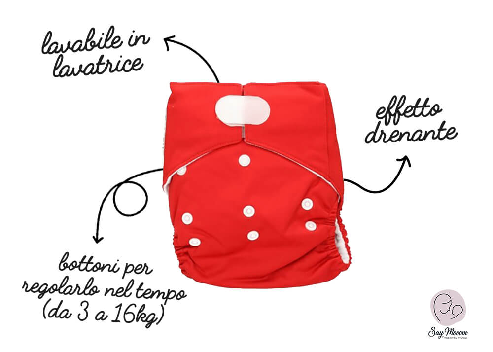pannolino lavabile rosso