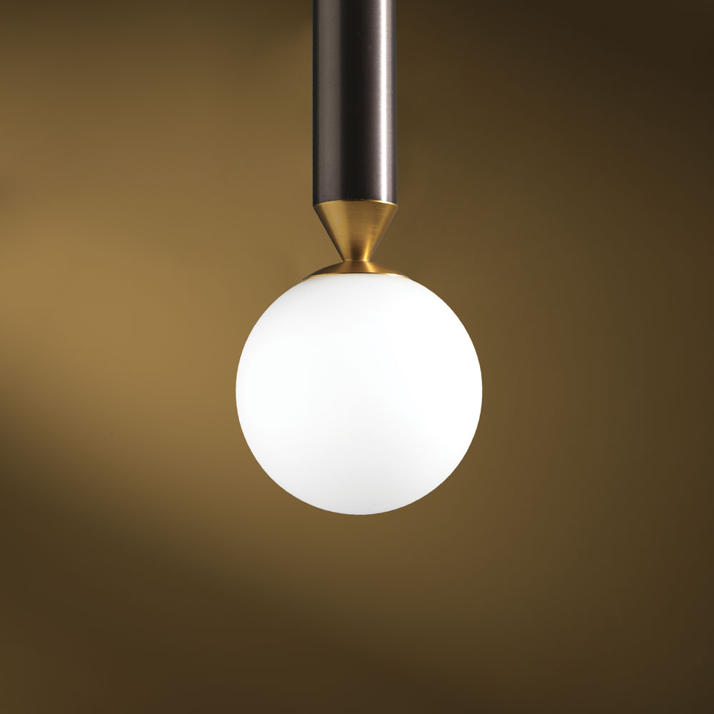 SEVENTY SOSPENSIONE 1 LUCE MARRONE OSSIDATO 1x2W+1x4W 3000K