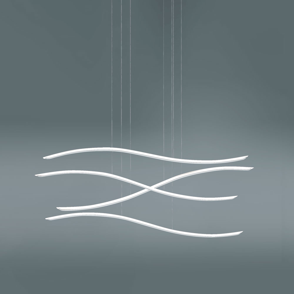 LIL WAVE SOSPENSIONE 4 LUCI BIANCO 80W 3000K DIMMERABILE