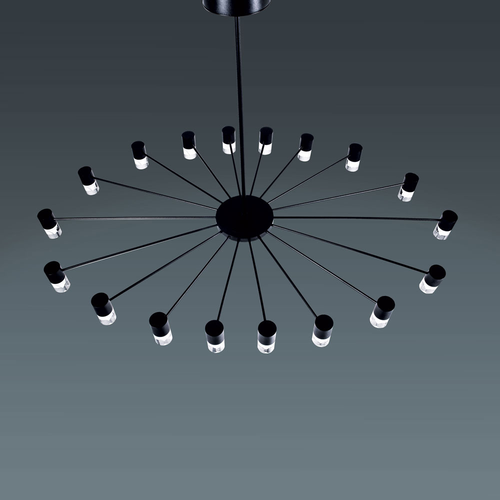 GALILEO SOSPENSIONE 120CM NERO 18x2W 3000K