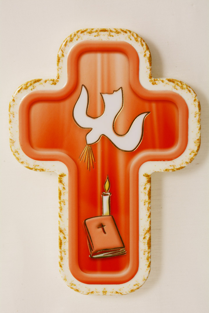 Croce in Legno Spirito Santo Cresima 10x14 cm