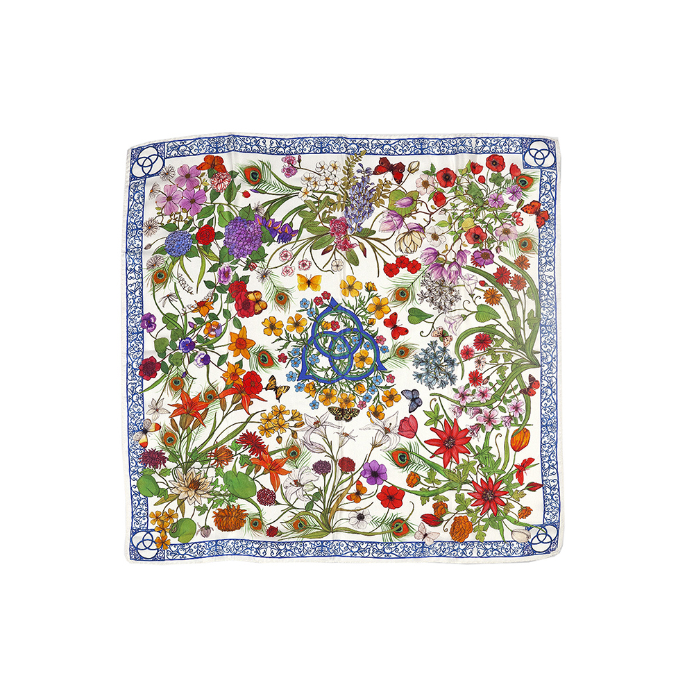 Floral silk foulard