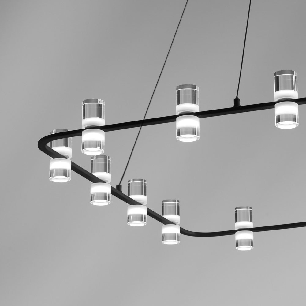 KINGFORT SOSPENSIONE 16 LUCI NERO 16x4W 3000K