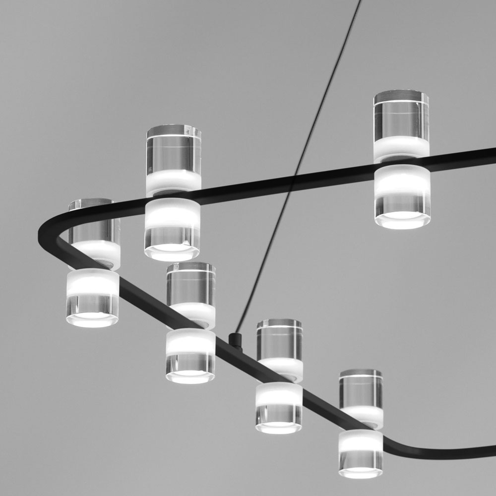 KINGFORT SOSPENSIONE 16 LUCI NERO 16x4W 3000K