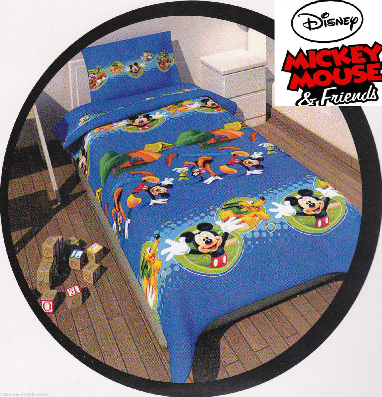 Intimo e Arredo Casa, Set Lenzuola DISNEY. Mickey Mouse, Minnie Mouse.  100% Cotone. Singolo - 1 piazza 321632712936 Acquista ora