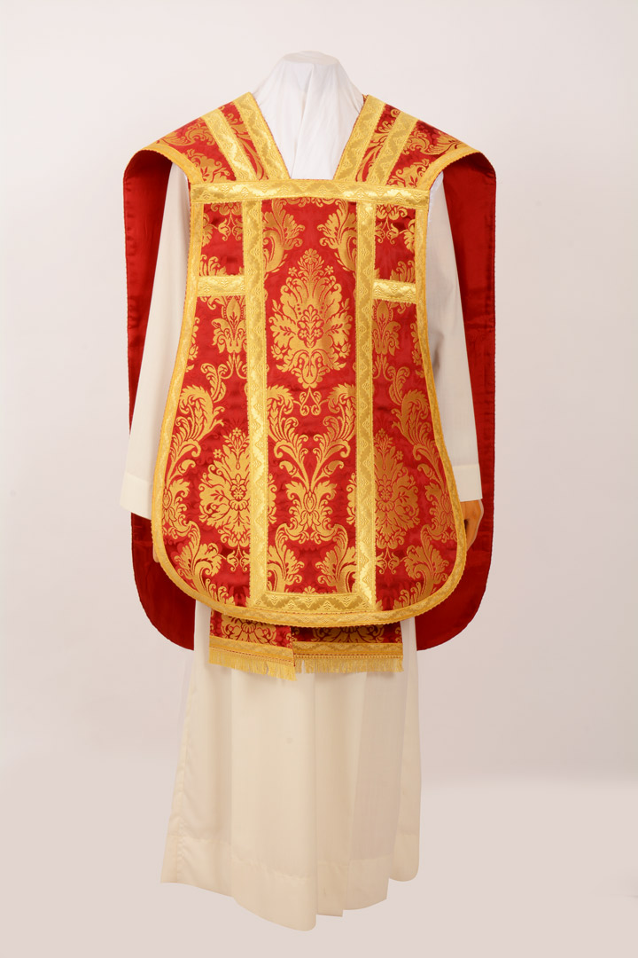 Pianeta tessuto San Satiro colore rosso