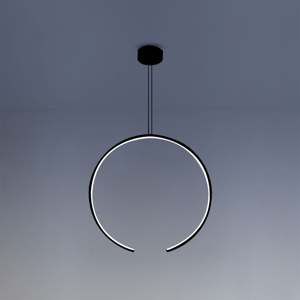 OLYMPIC SOSPENSIONE Ø60 VERTICALE NERO 30W 3000K
