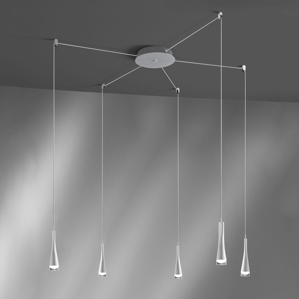 TWIST SOSPENSIONE 5 LUCI BIANCO 18W 3000K