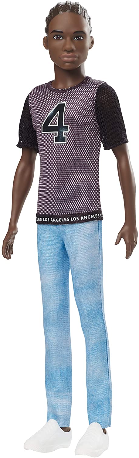 Barbie Ken Bambola Afroamericana con Maglietta e Jeans per Bambini 3 Anni GDV13 La Fontese dal 1954