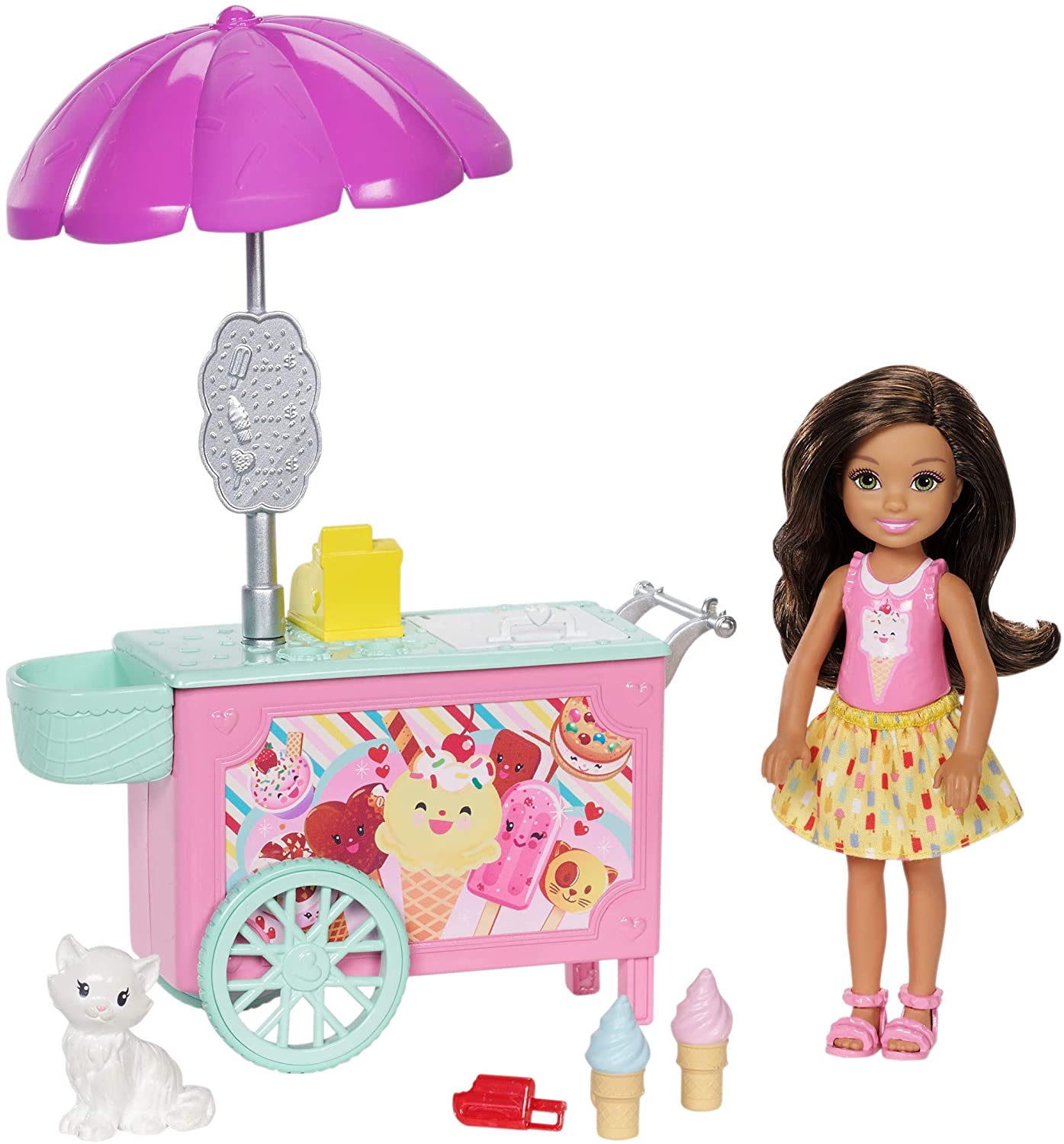 Mattel Barbie Club Chelsea Carrello per bambole e gelati