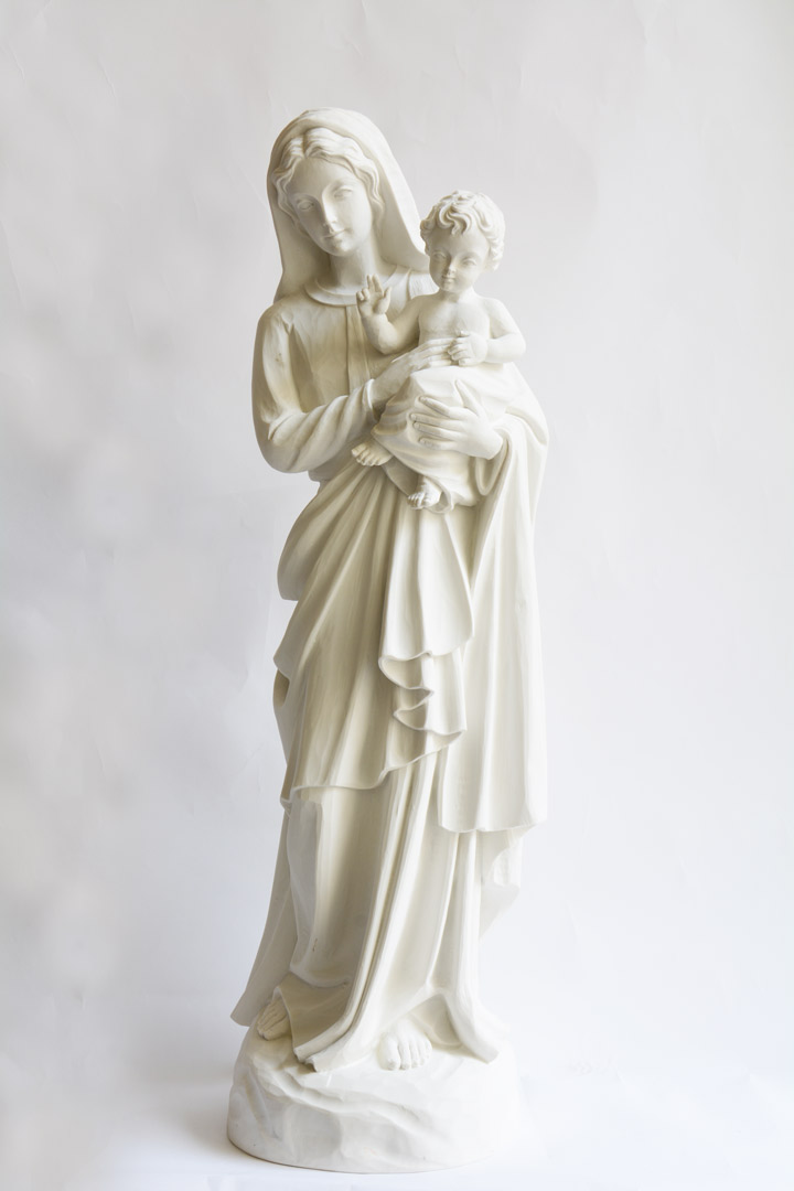 Statua Madonna con Bambino in Polvere di Marmo cm 85 DEC405-85