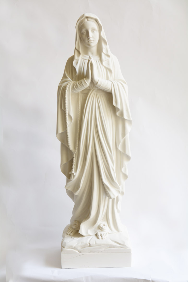 Statua Madonna di Lourdes in polvere di marmo cm 85 DEC43-85