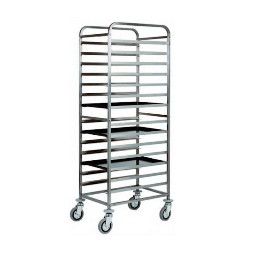 VidaXL Carrello Portateglie In Acciaio Con 12 Contenitori GN - Rastrelliera Per Vassoi, Ideale Per Panifici E Cucine - Foto 11