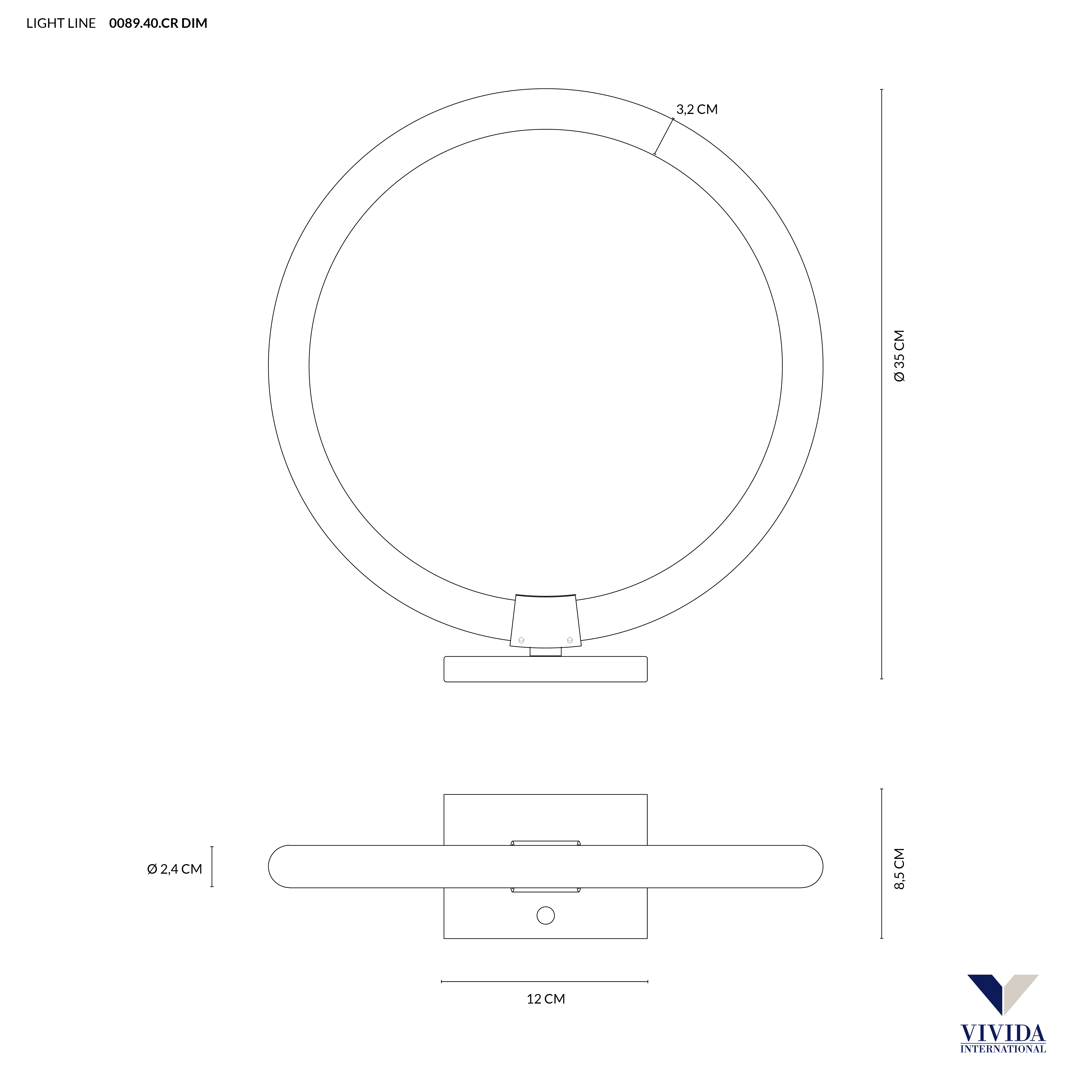 LIGHT LINE DA TAVOLO 12W 3000K DIMMERABILE