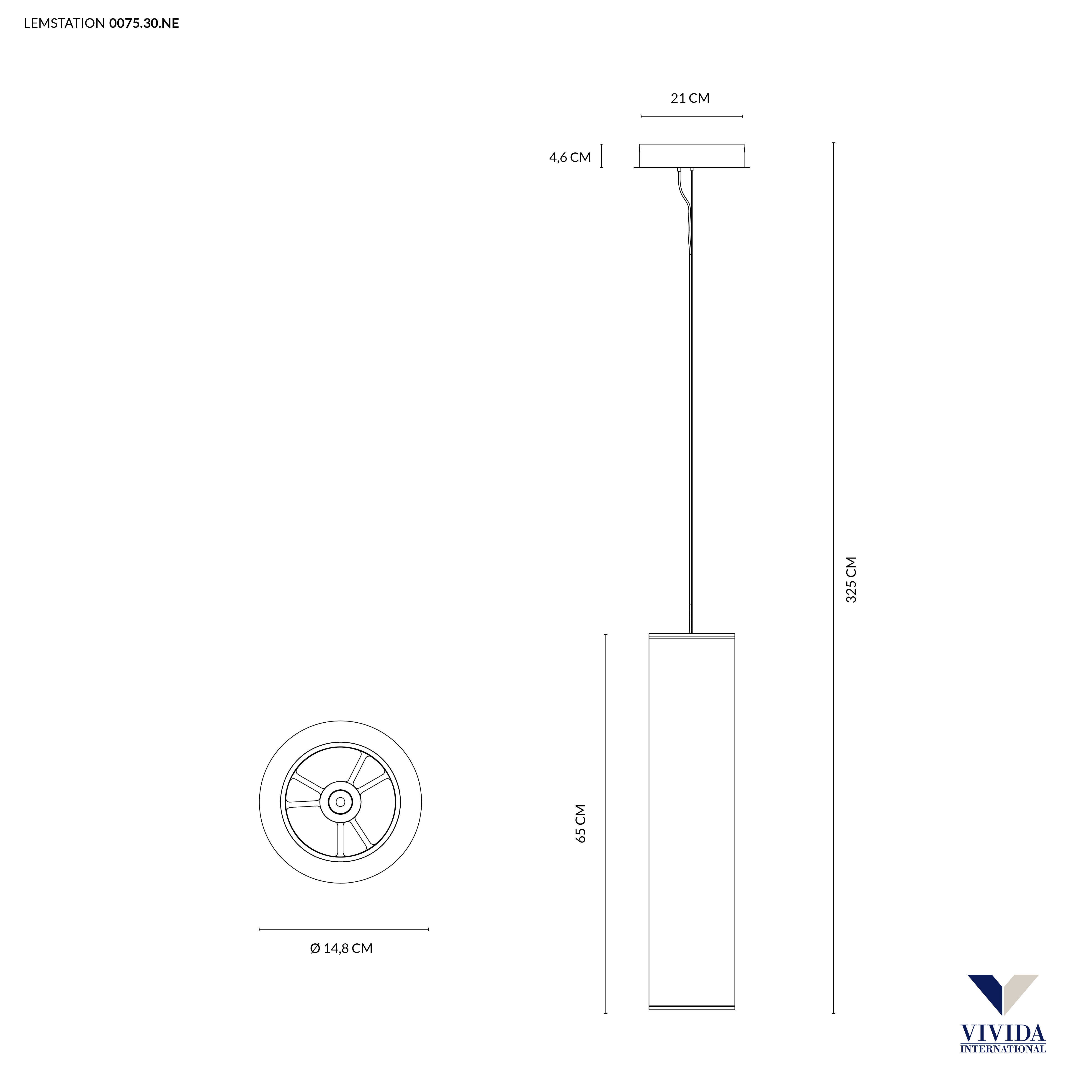 LEMSTATION SOSPENSIONE VERTICALE NERO 35W 3000K