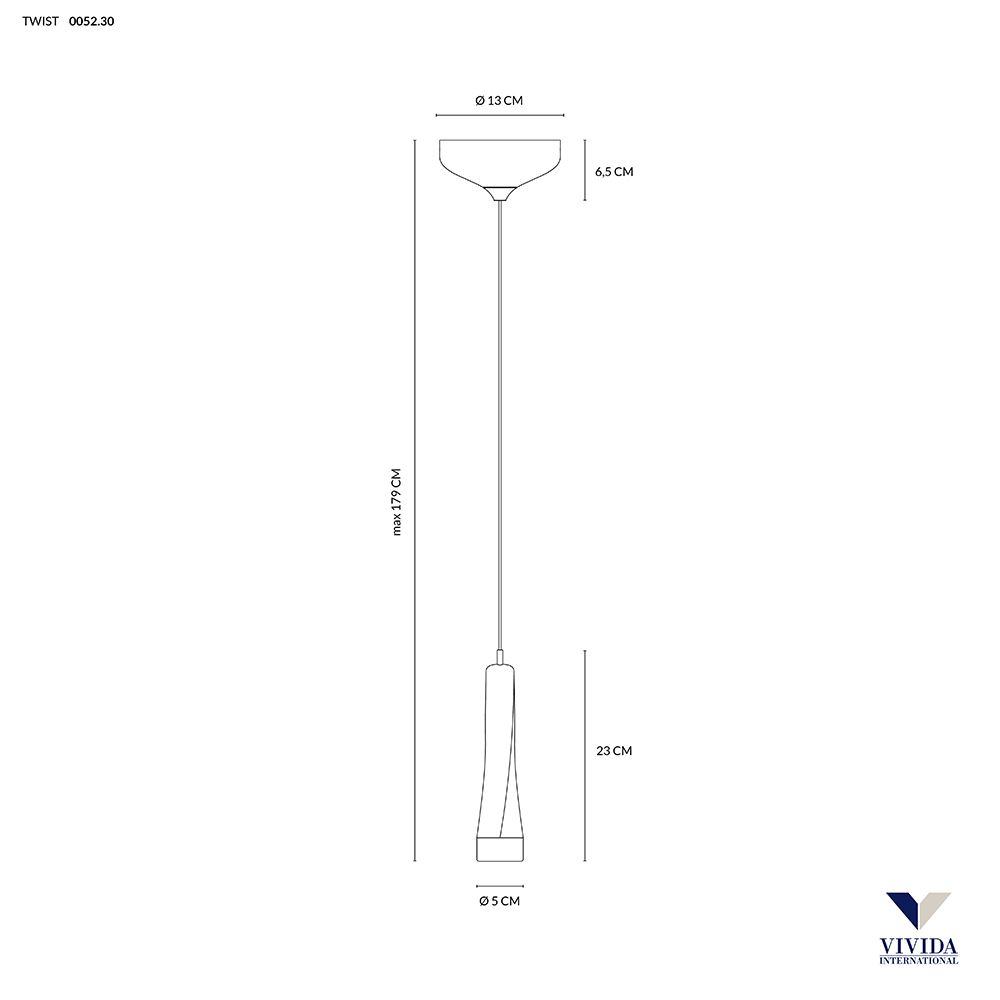 TWIST SOSPENSIONE 1 LUCE BIANCO 5W 3000K