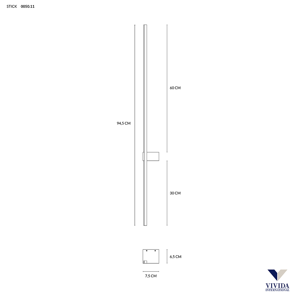 STICK LUCE SINISTRA DA PARETE 10W 3000K 