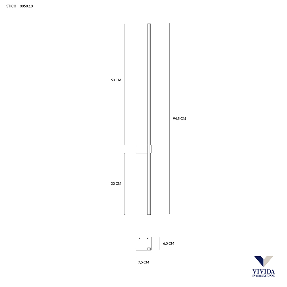 STICK LUCE DESTRA DA PARETE 10W 3000K