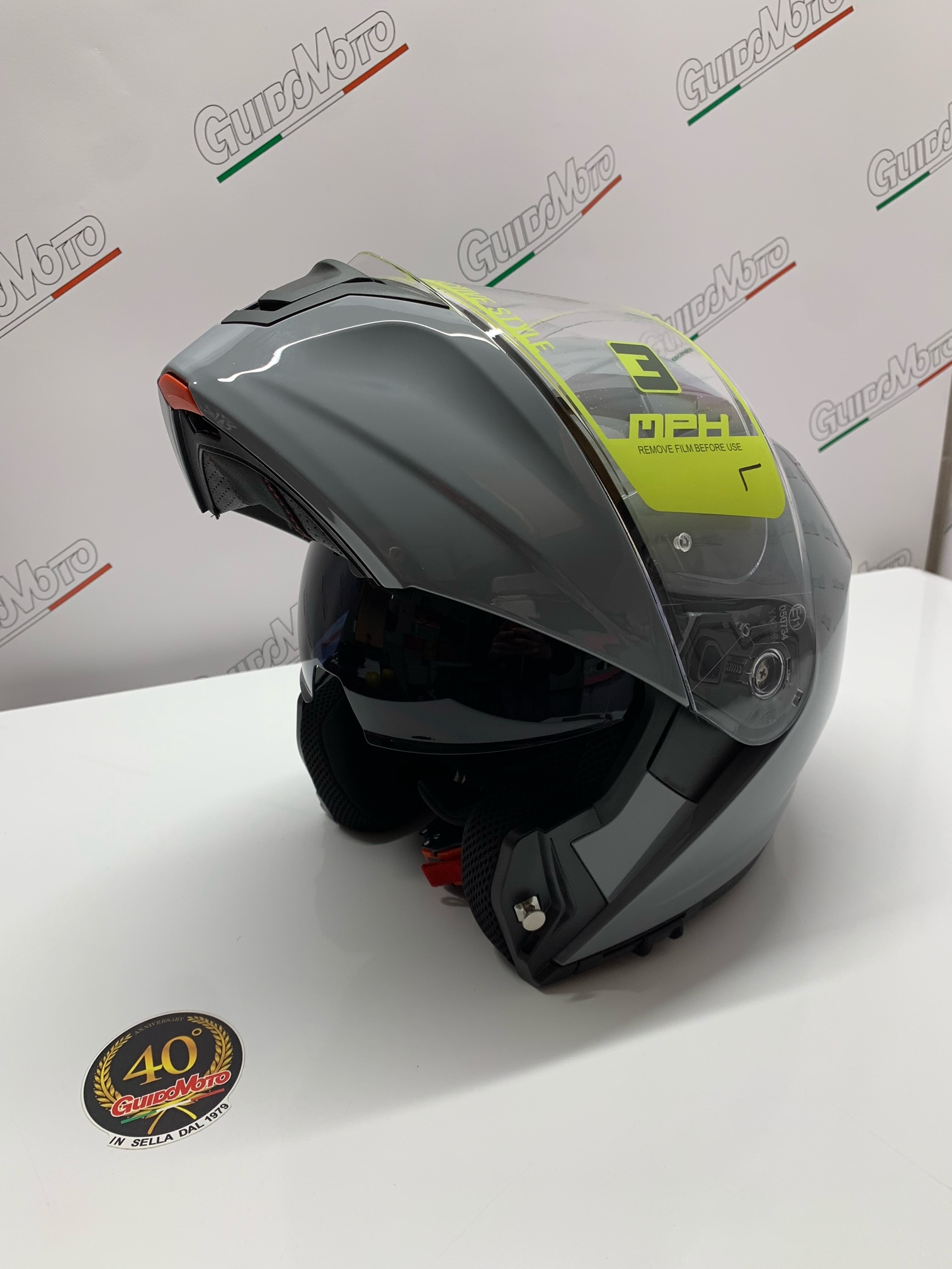 HLMD107L CASCO MODULARE RAPTOR GRIGIO L DUE VISIERE Guidomoto