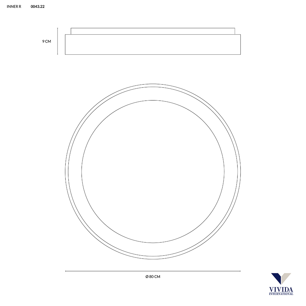 INNER-R PLAFONIERA Ø80 SABBIA 80W 3000K