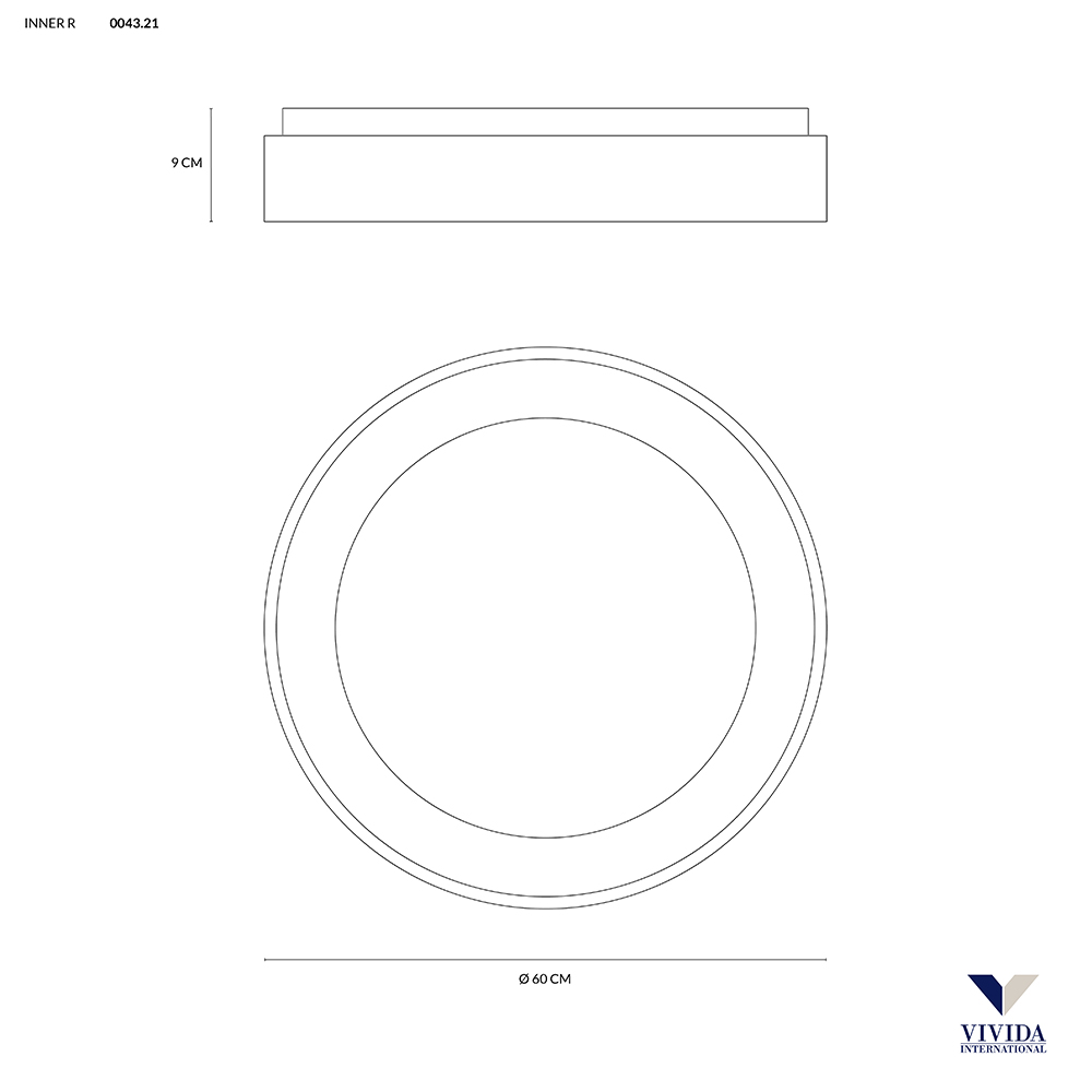 INNER-R PLAFONIERA Ø60 NERO 50W 3000K - 4000K DIMMERABILE
