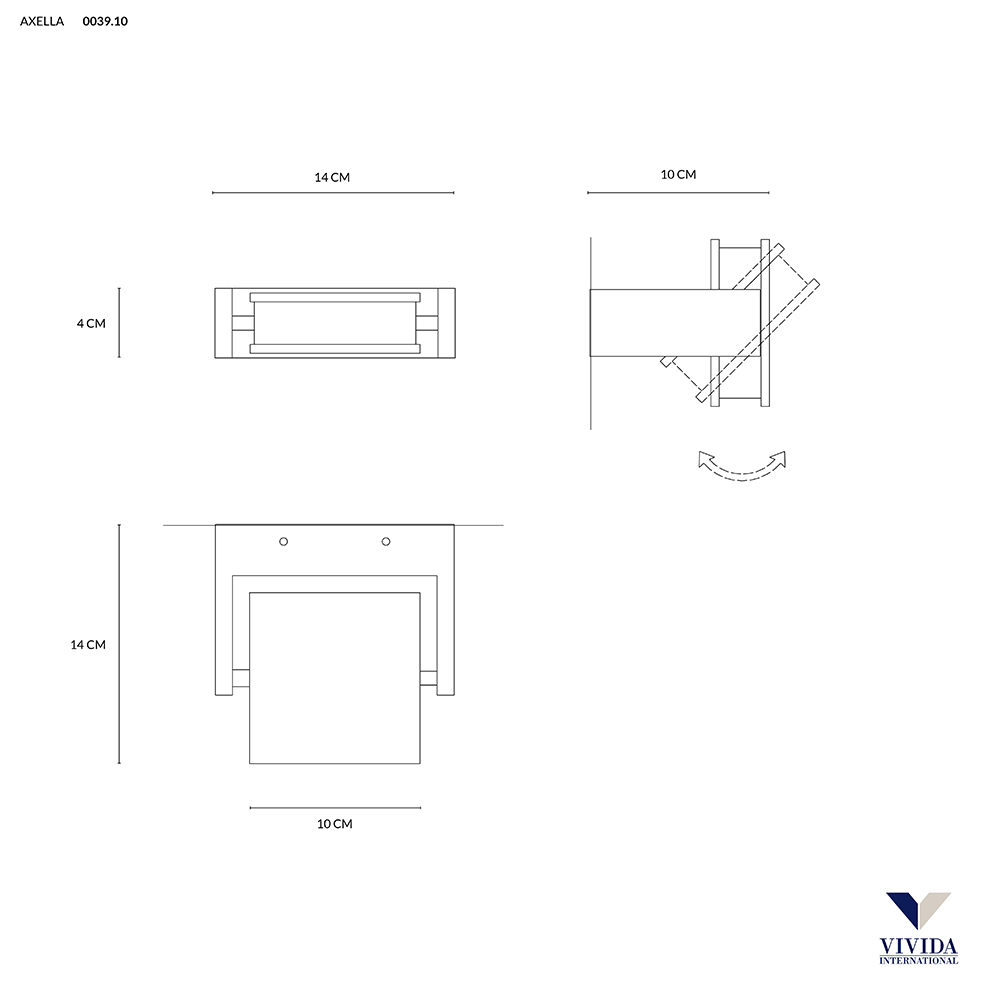 AXELLA APPLIQUE 14 CM NERO 10W 3000K