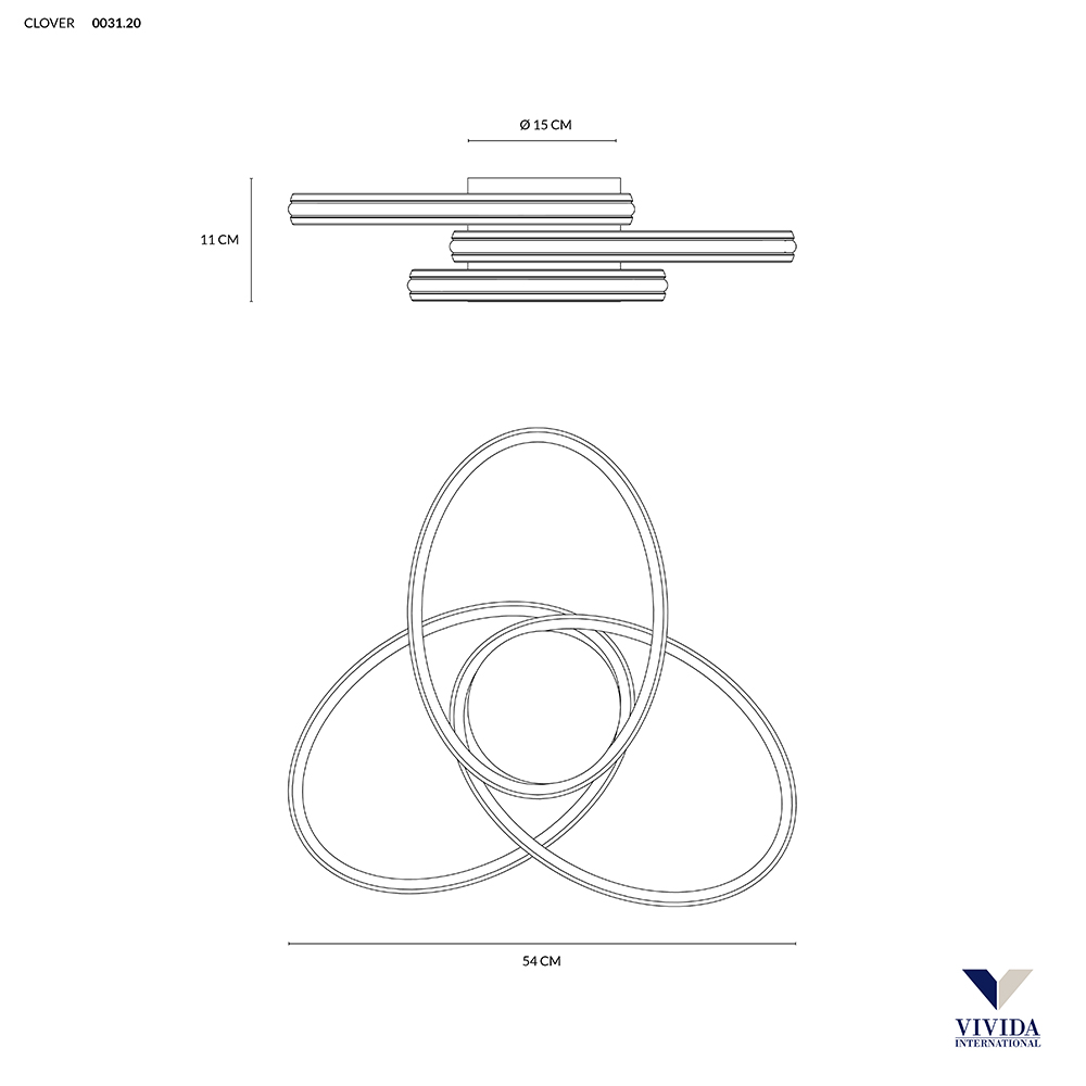 CLOVER PLAFONIERA 80 BIANCO 47W 4000K DIMMERABILE
