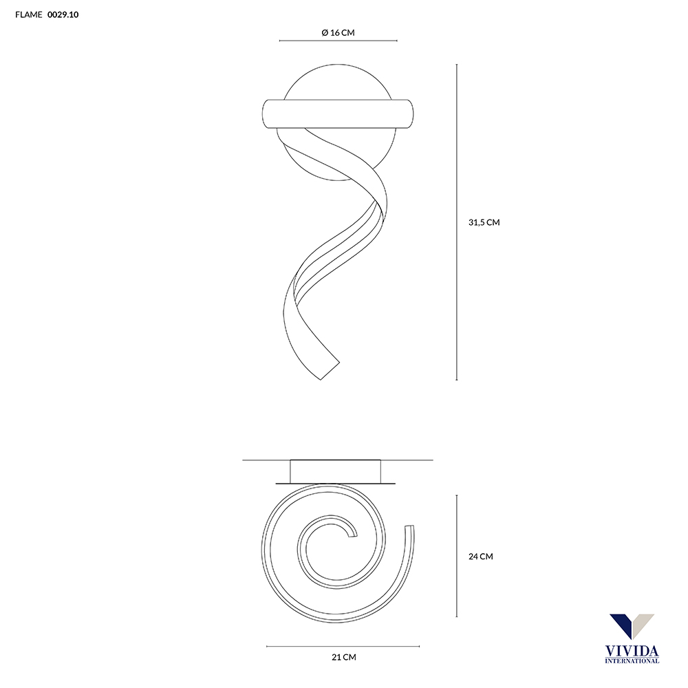 FLAME APPLIQUE Ø16 SABBIA 12W 3000K
