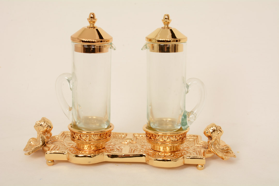 Servizio Ampolle con piattino dorato GALF1073