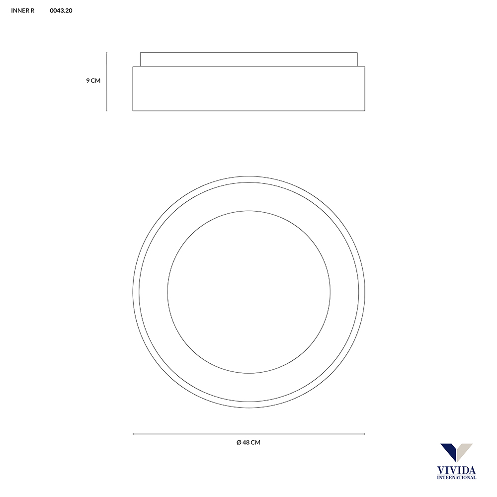 INNER-R PLAFONIERA Ø48 BIANCO 40W 3000K - 4000K DIMMERABILE