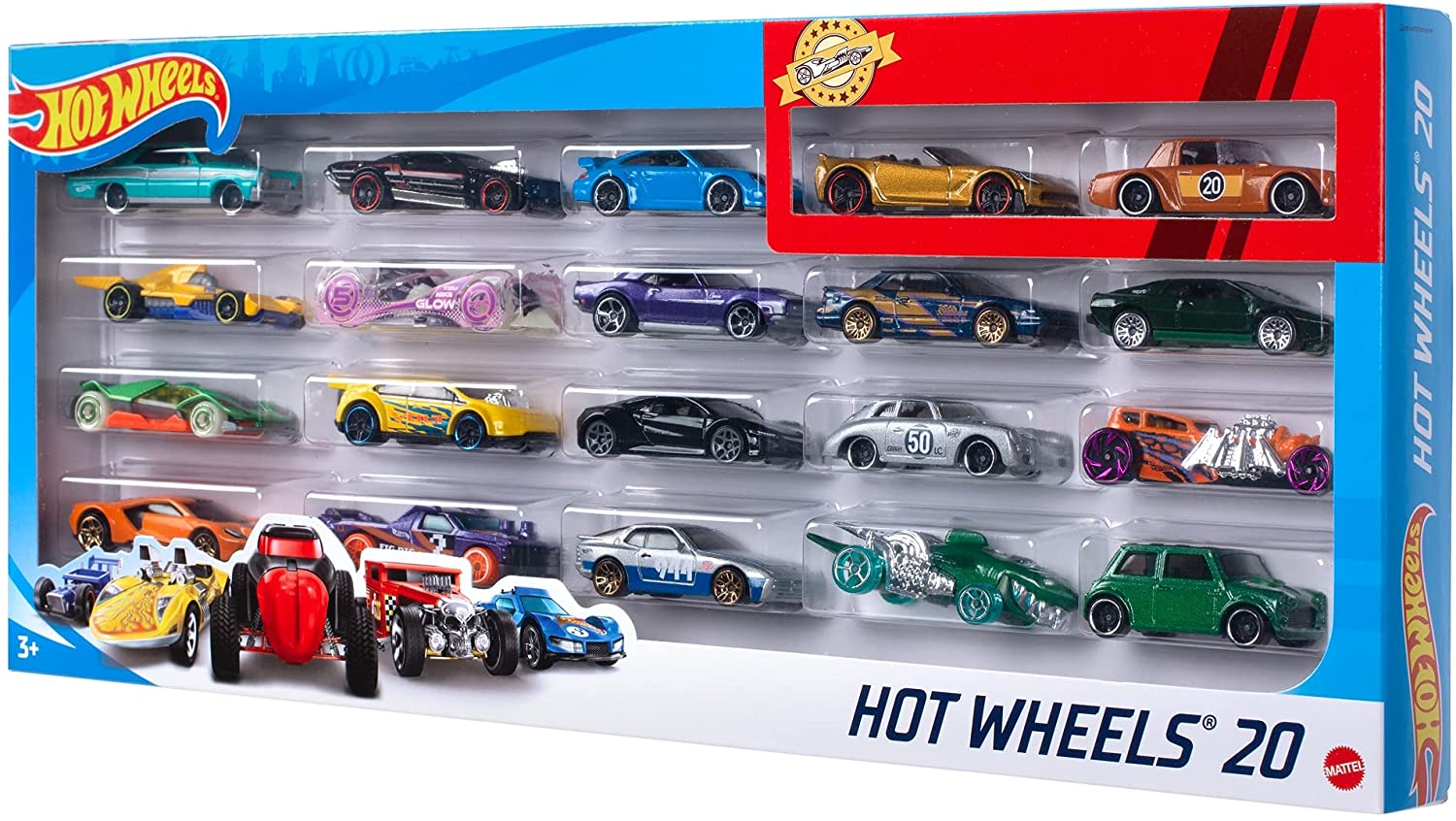 Hot Wheels Set Macchinine da 20 Veicoli in Scala 1:64