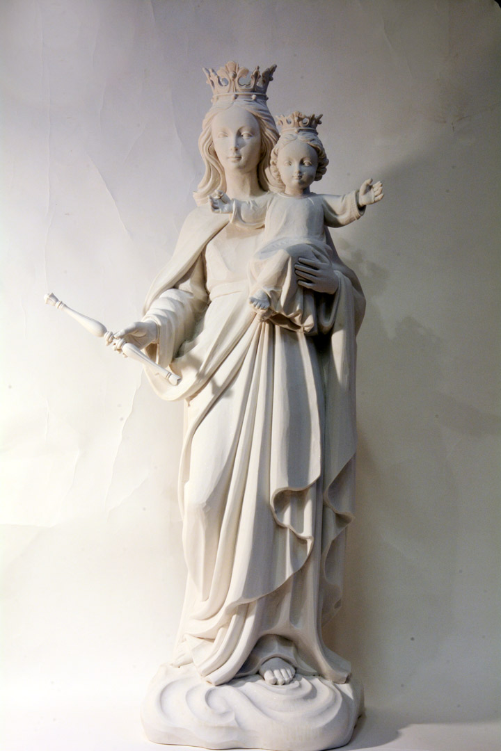 Statua Madonna Ausiliatrice in Polvere di Marmo cm 80 DEC115-80