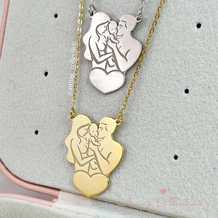 ALBERTBAND Collana Personalizzata Con Cuori In Argento 925 - Regalo Con Incisione Nome Per Mamma, Figlia, Fidanzata