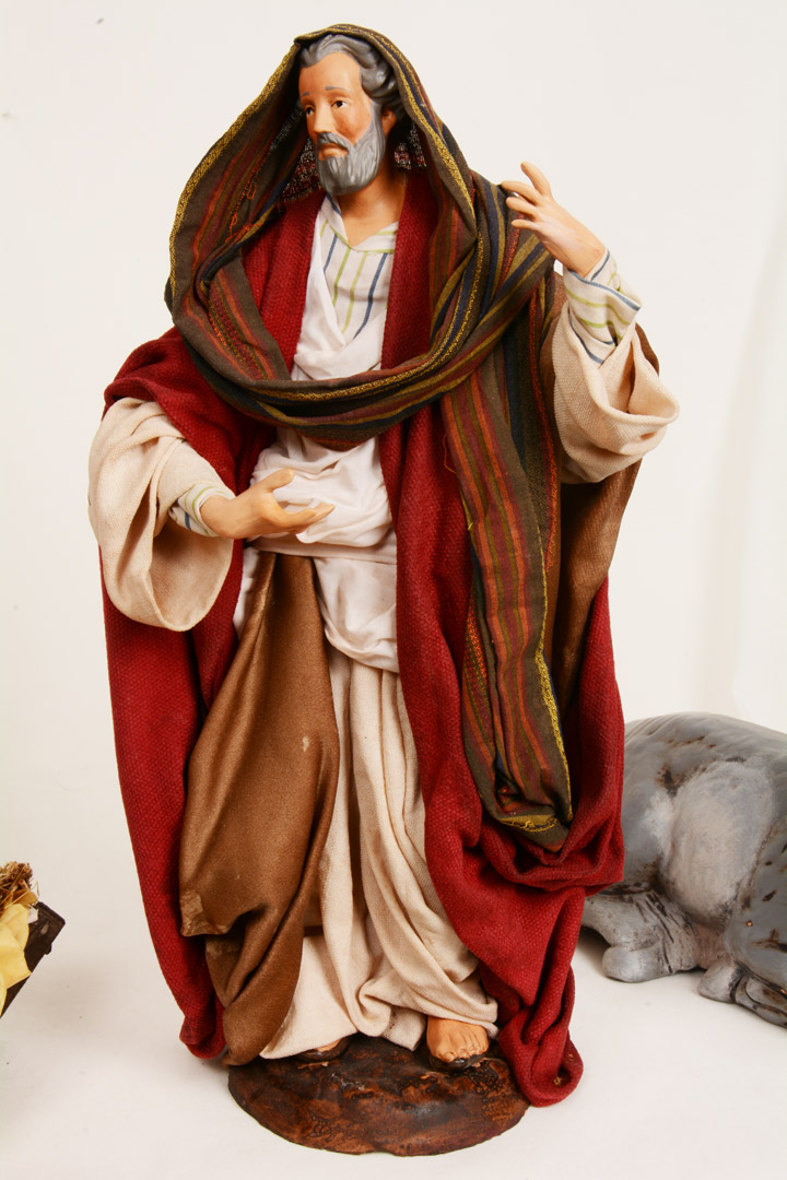 Natività 5 pezzi in terracotta, Statuine Presepe in ceramica di