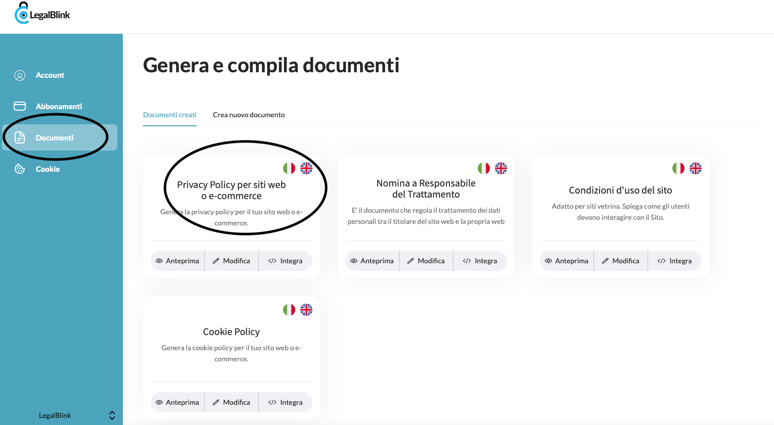 generatore di informativa privacy