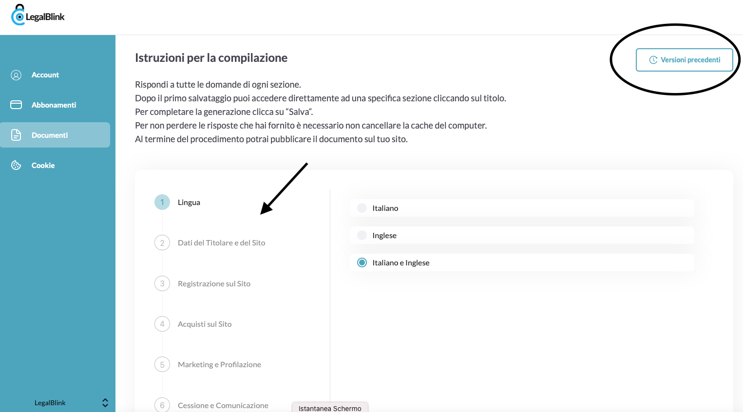 generazione di privacy policy 