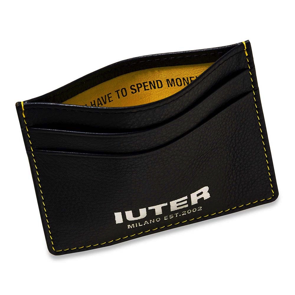 IUTER Porta Schede Card Holder Leather Black 