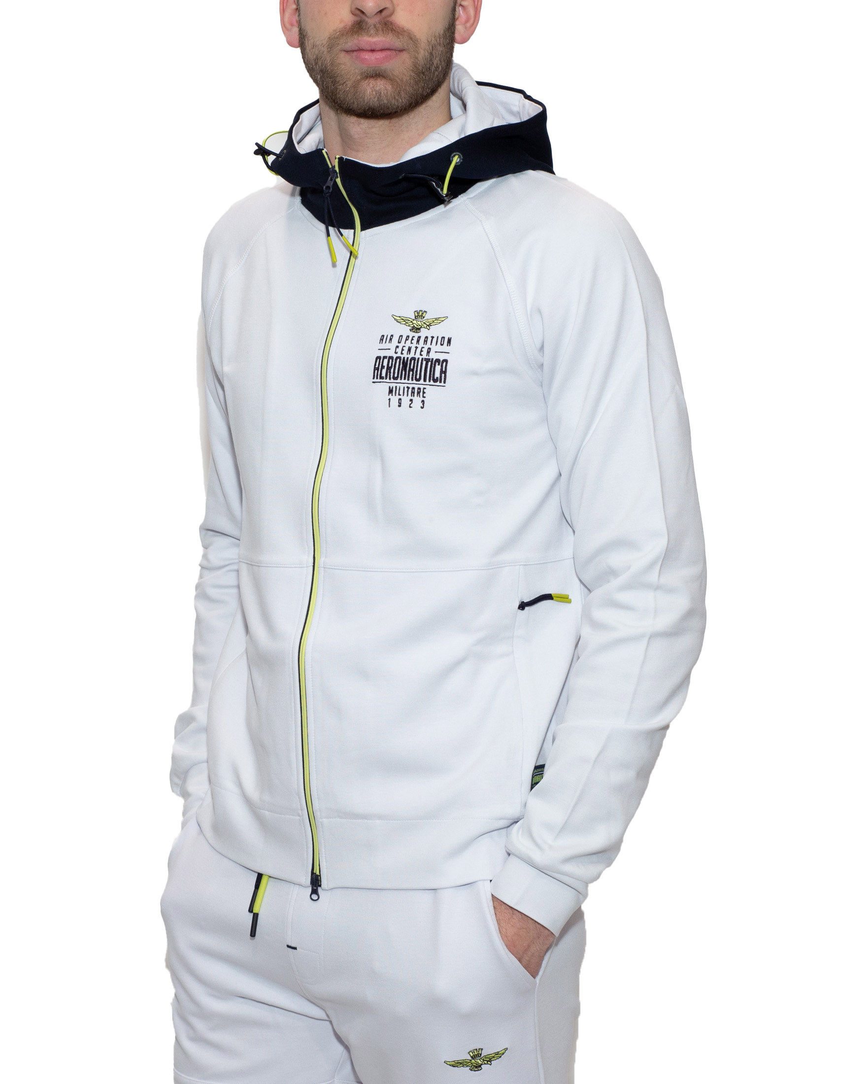 AERONAUTICA MILITARE FELPA CON ZIP E CAPPUCCIO Albiero Sport