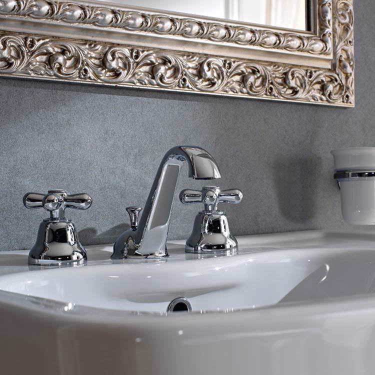 Rubinetto monocomando per lavabo in ottone - Rubinetti da bagno per lavelli per acqua calda/fredda colore cromo