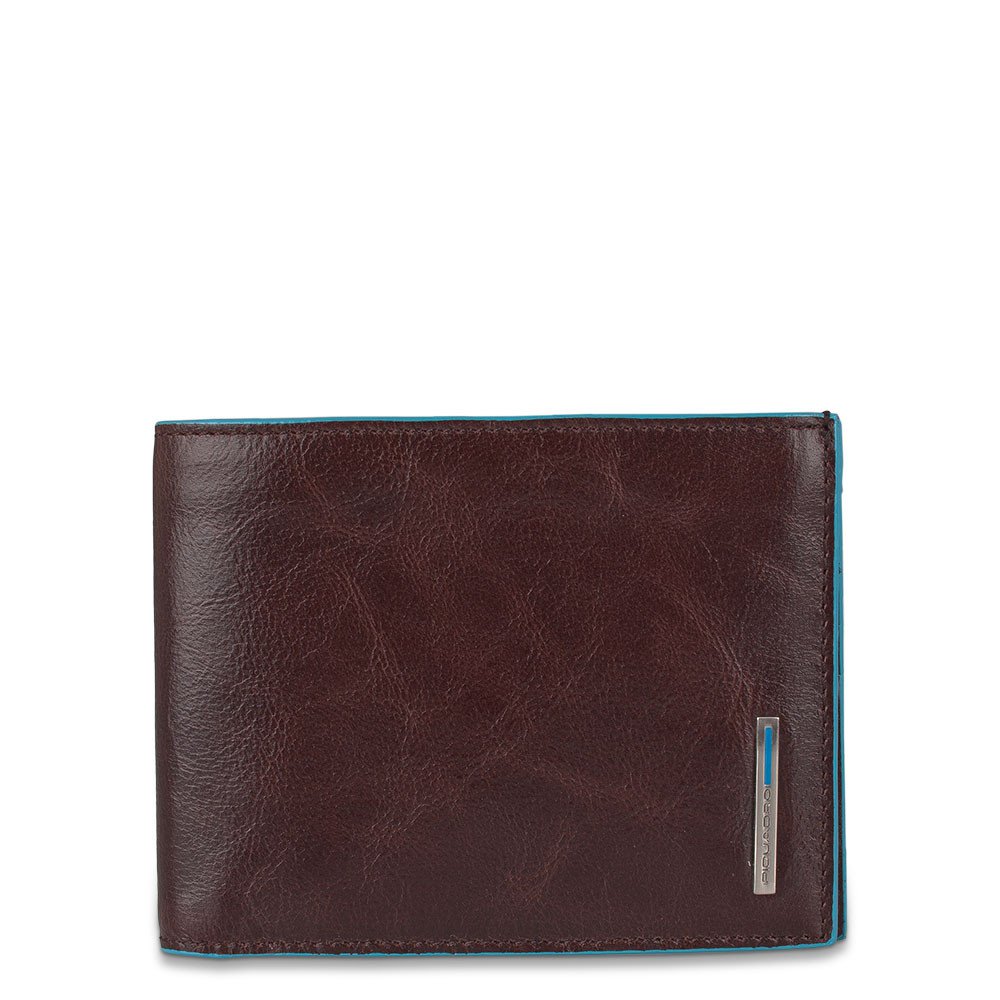 PIQUADRO Portacarte Uomo Black Square – Marrone, RFID, Con Cerniera, 4 Scomparti, 6,5x10x2 Cm
